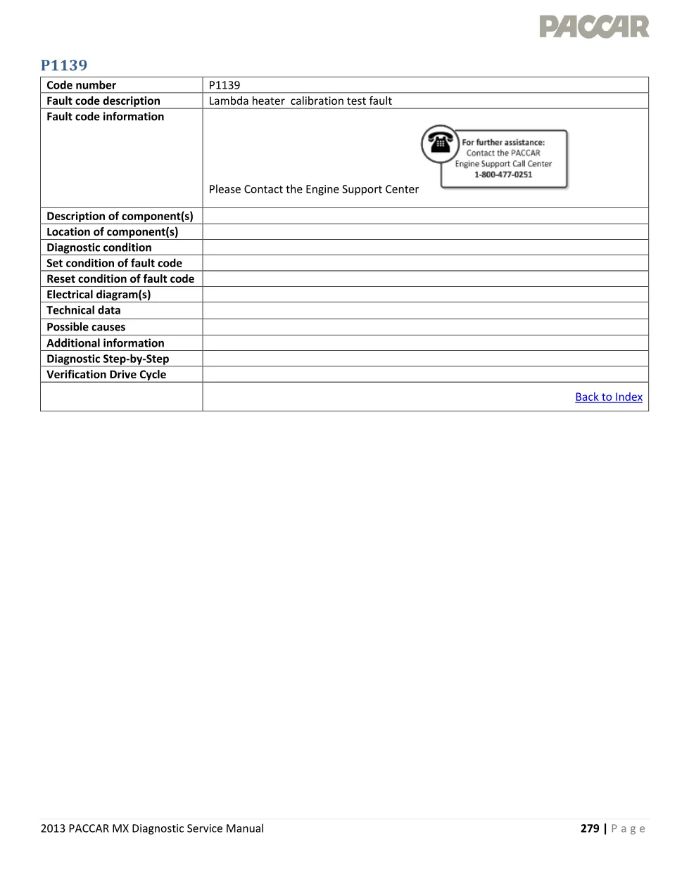 PACCAR MX P1139 – lambda heater calibration test fault – 2013 - page 1 is available after signing in
