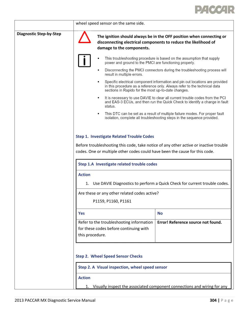 PACCAR MX P1161 – rear axle right wheel speed data erratic – 2013 - preview page 2 of 4