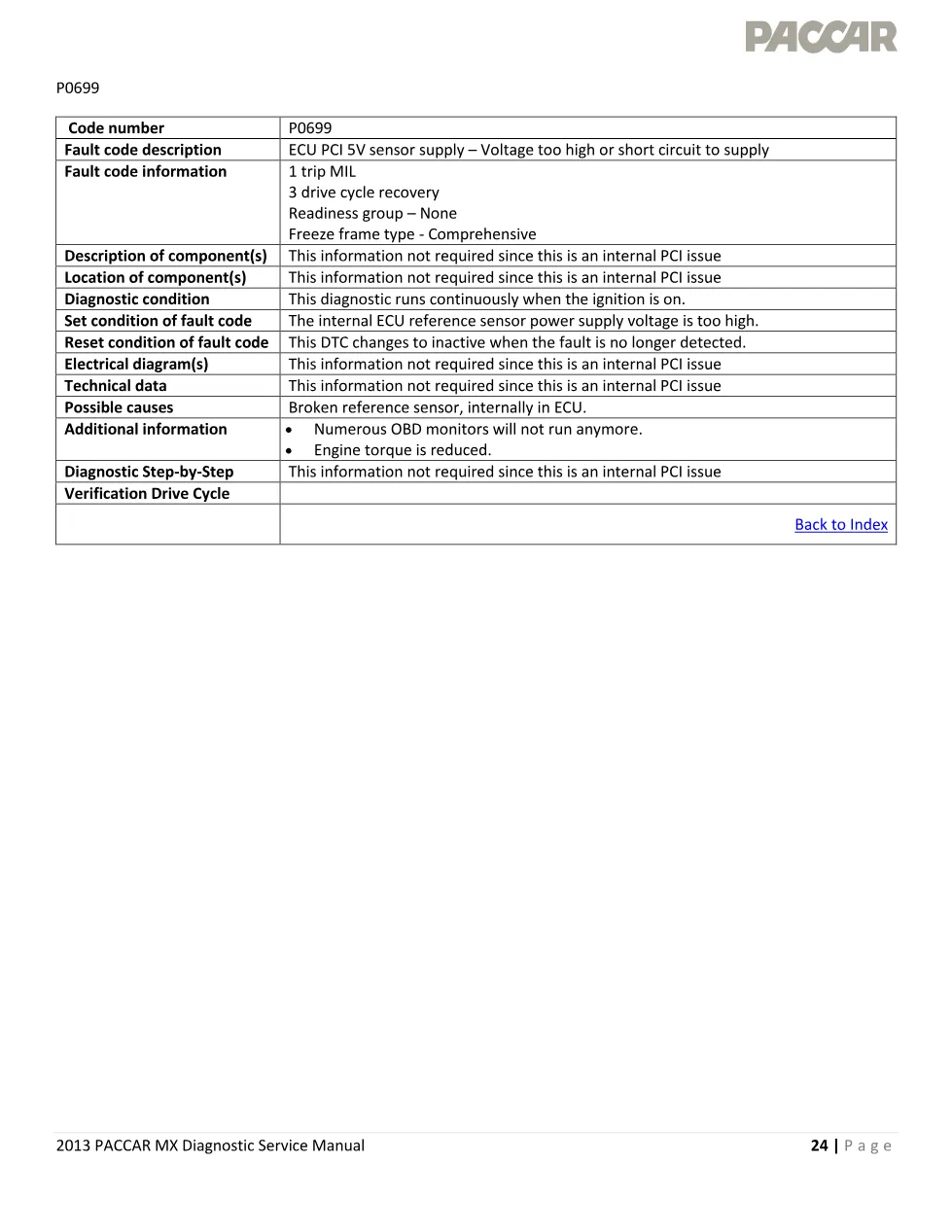 PACCAR MX sensor supply — Diagnostic Service Manual 2013 EPA - page 2 is available after signing in