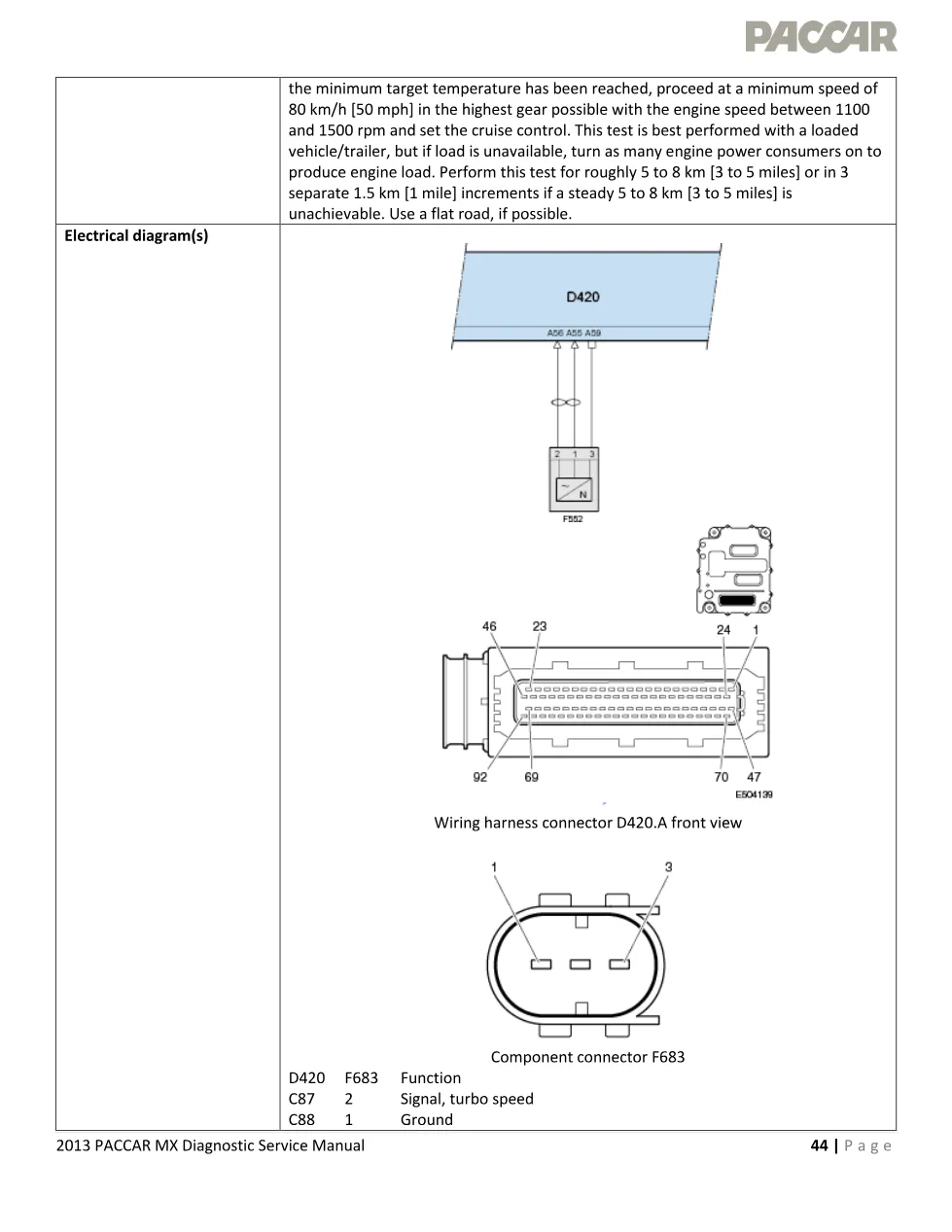 PACCAR MX turbo speed P1235 Diagnostic Service Manual — 2013 - preview page 2 of 4