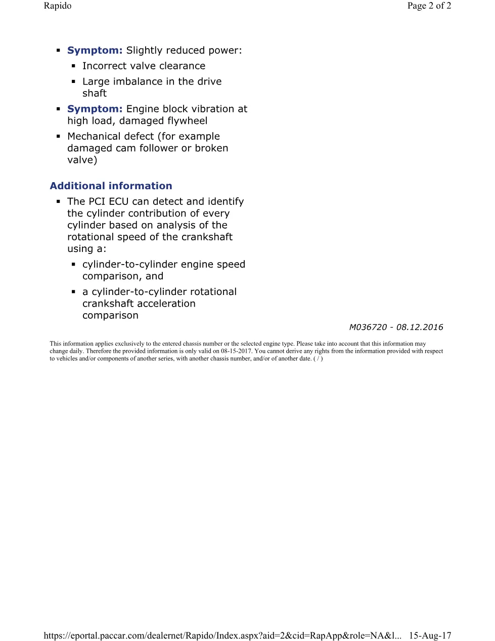 PACCAR P0303 Misfire Code Cylinder 3 Diagnosis — PACCAR MX EPA Engine - page 2 is available after signing in