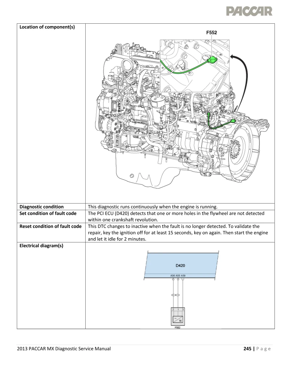 PACCAR P0335 crankshaft sensor Diagnostic Manual — 2013 MX EPA - preview page 2 of 5