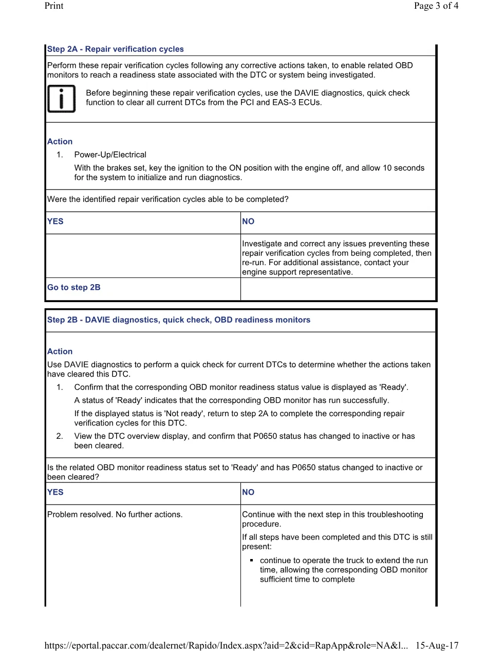 PACCAR P0650 MIL troubleshooting procedure — Malfunction Indicator - page 3 is available after signing in