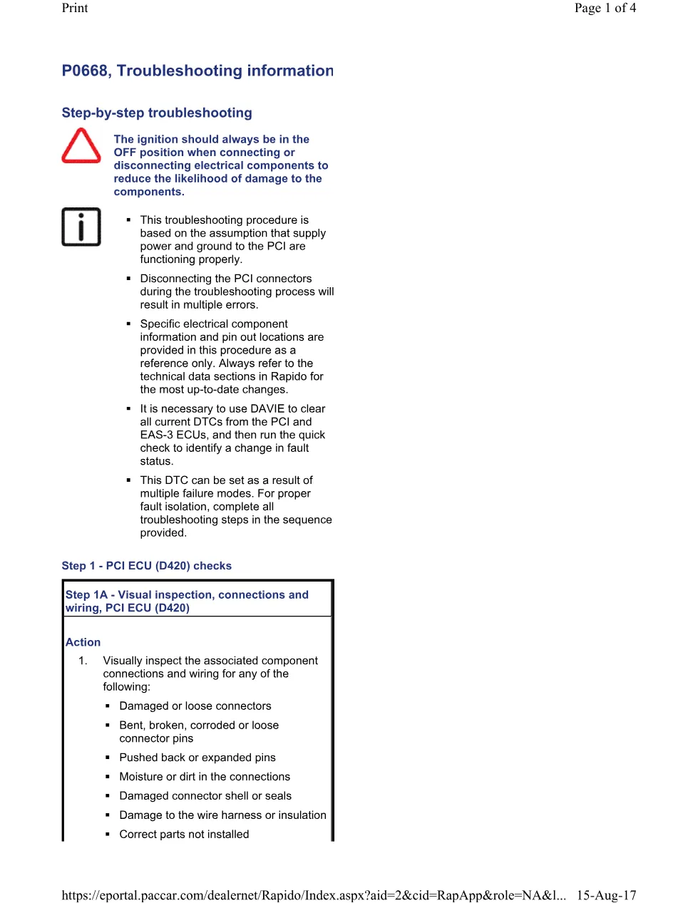 PACCAR P0668 temperature sensor procedure — Heat Soak - preview page 1 of 4