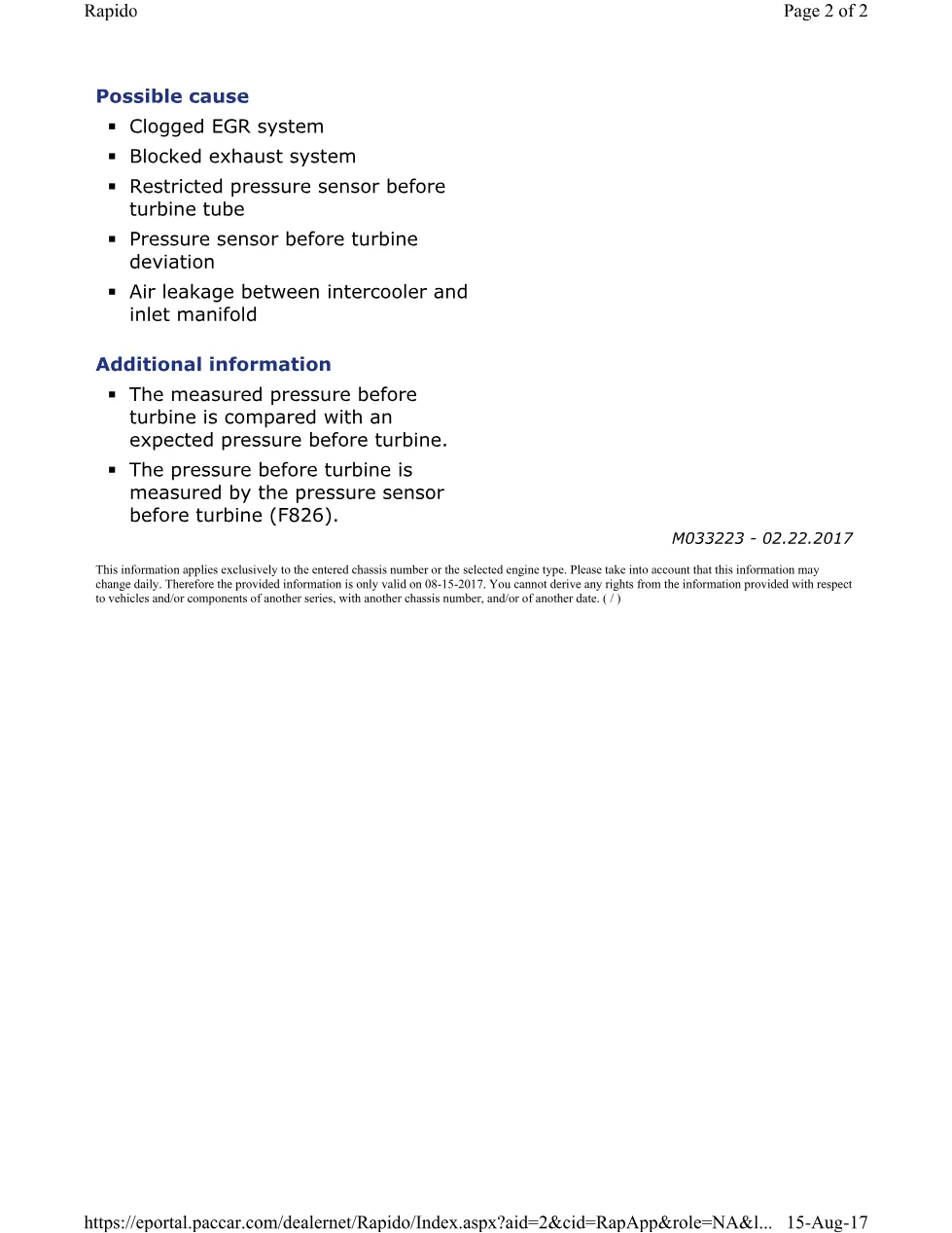 PACCAR P104D turbocharged pressure — MX Europe EPA 2004 - page 2 is available after signing in