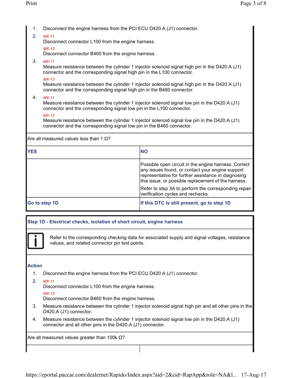 PACCAR P1204 DTC Troubleshooting Guide — Cylinder 1 Injector Solenoid - page 3 is available after signing in