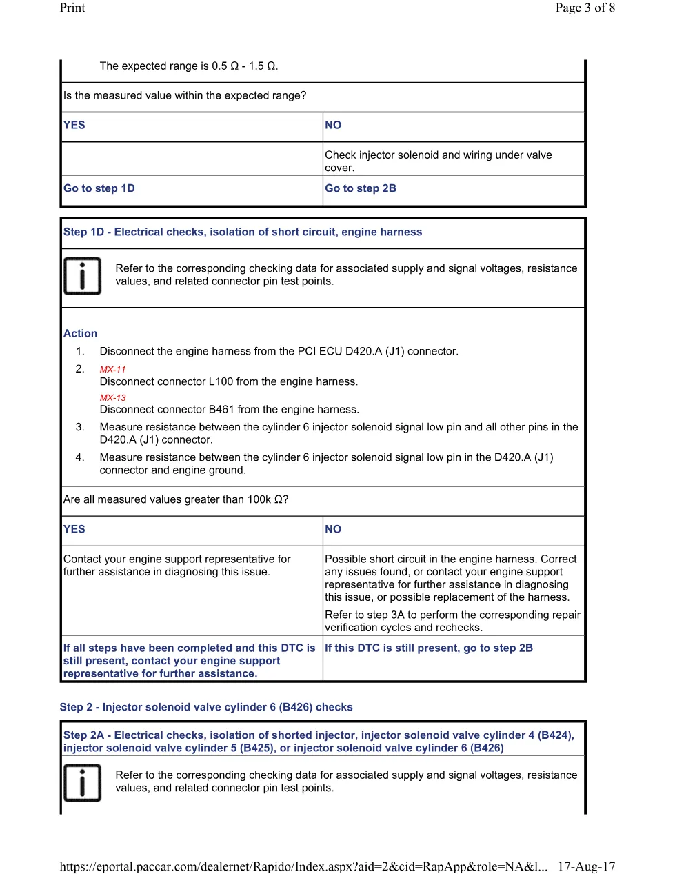 PACCAR P1215 DTC Troubleshooting Guide — Cylinder 6 Injector Fault - page 3 is available after signing in
