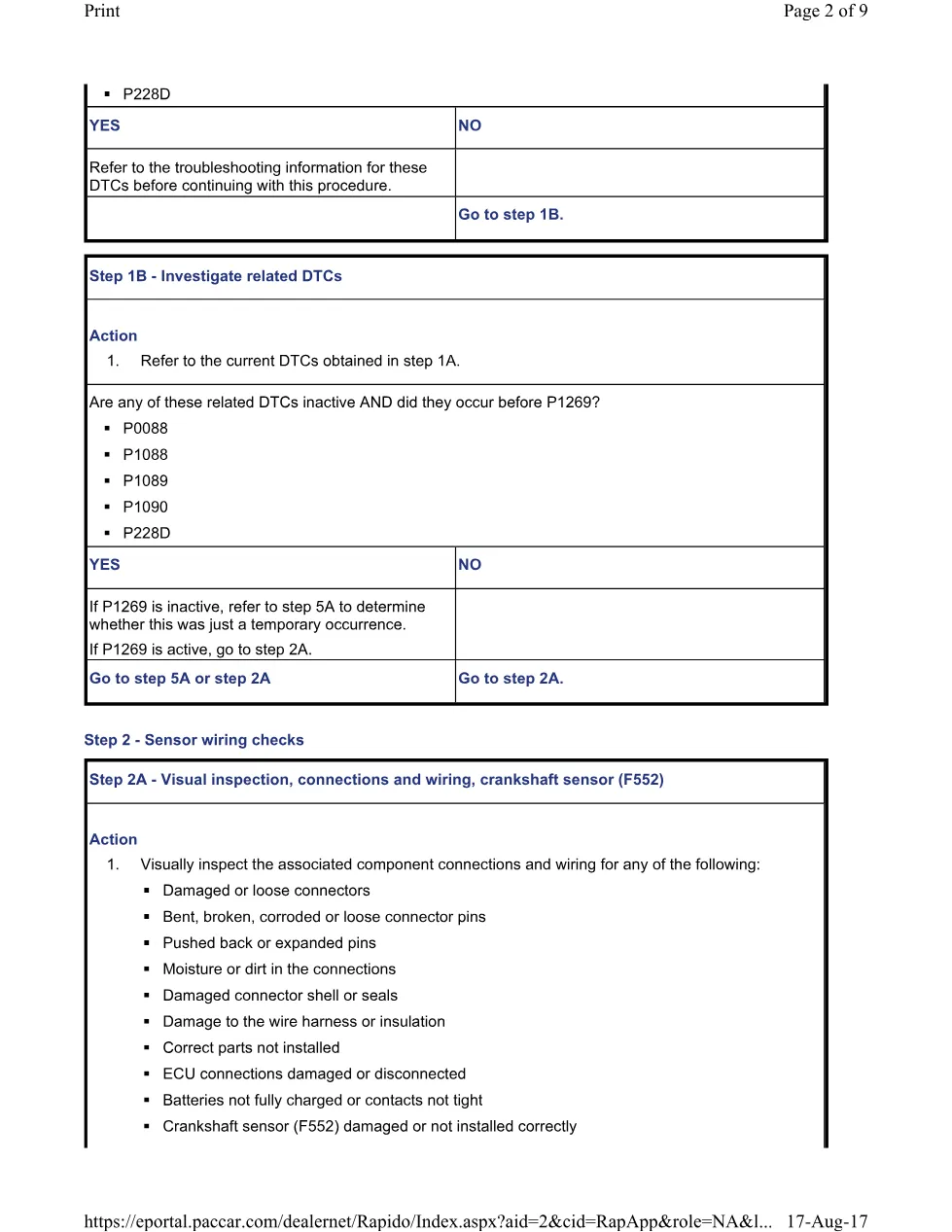 PACCAR P1269B Troubleshooting Guide — MX Europe Engines EPA 2004 - preview page 2 of 6