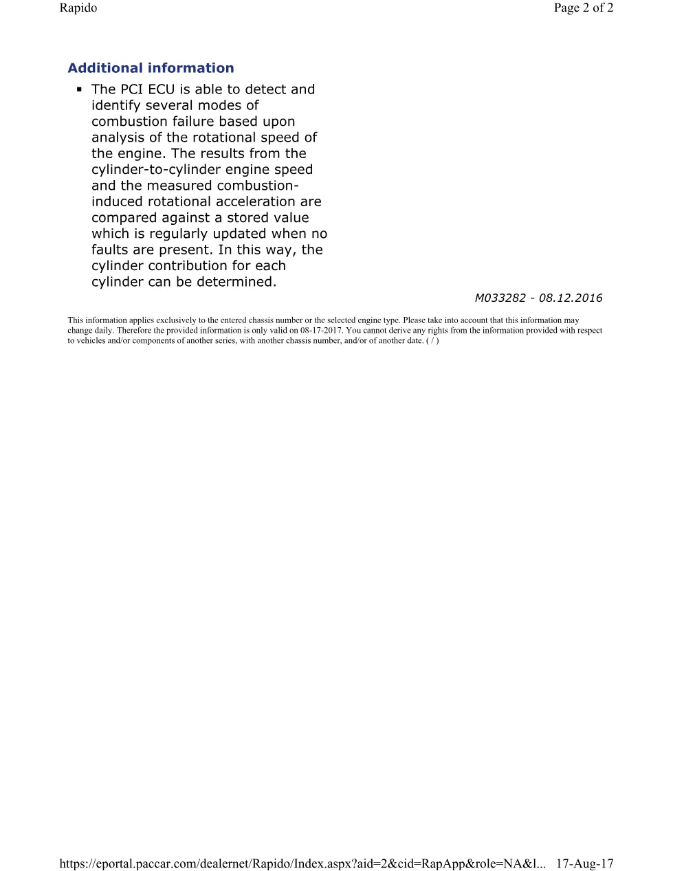 PACCAR P1278A cylinder 6 DTC — MX EPA Engines Diagnostic - page 2 is available after signing in