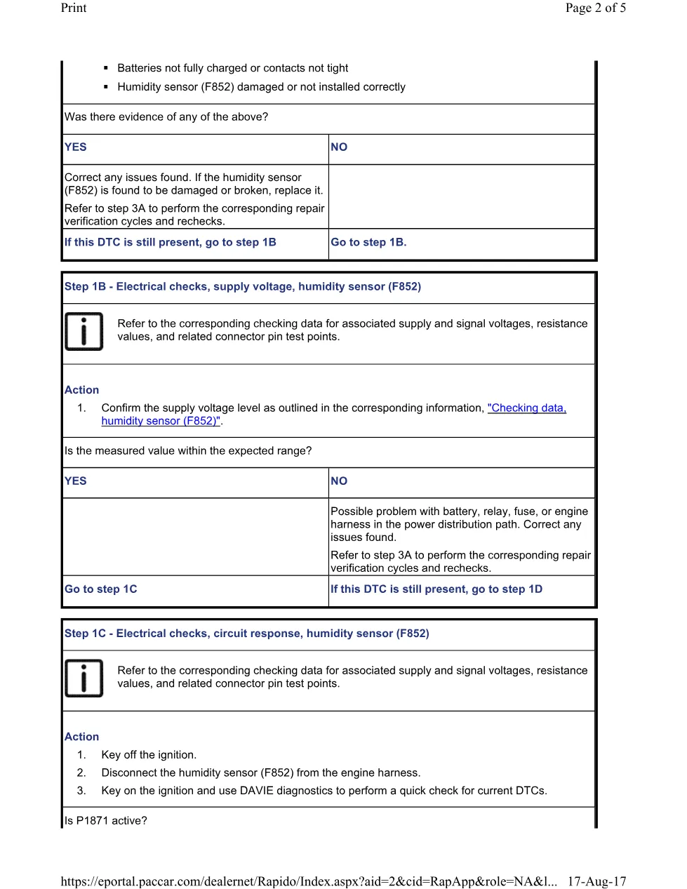 PACCAR P1872 DTC Troubleshooting Guide — EPA 2004 MX Europe Engines - preview page 2 of 5
