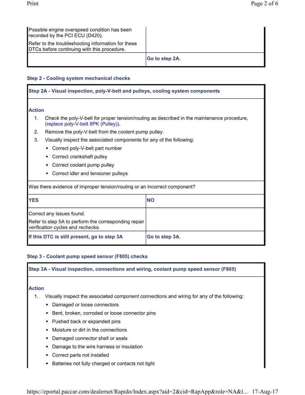 PACCAR P2603 DTC Troubleshooting Guide — MX Europe Engines EPA 2004 - preview page 2 of 6