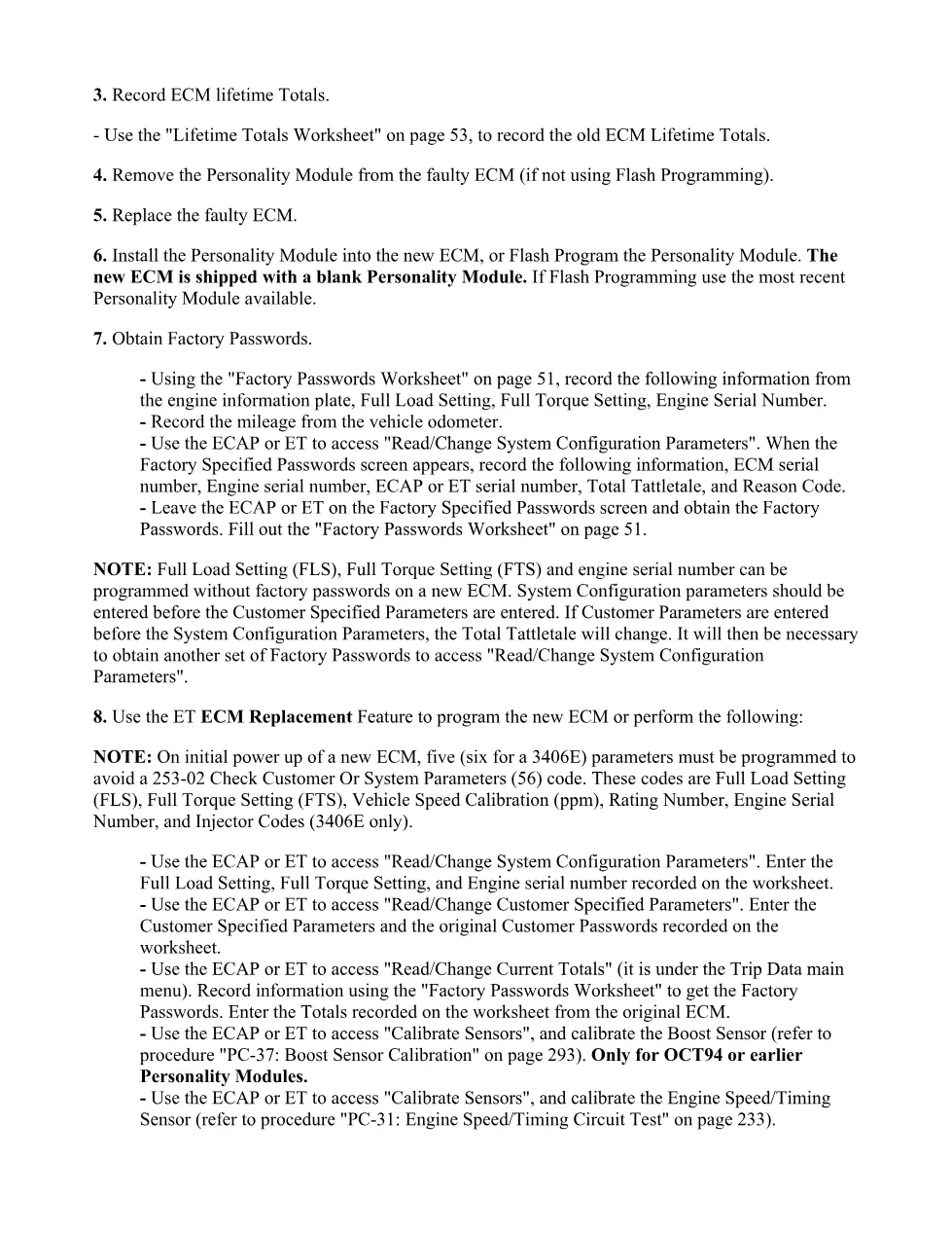 Programming a new ECM — CAT 3406E C-10 C-12 3176B SENR5582-06 - preview page 2 of 3