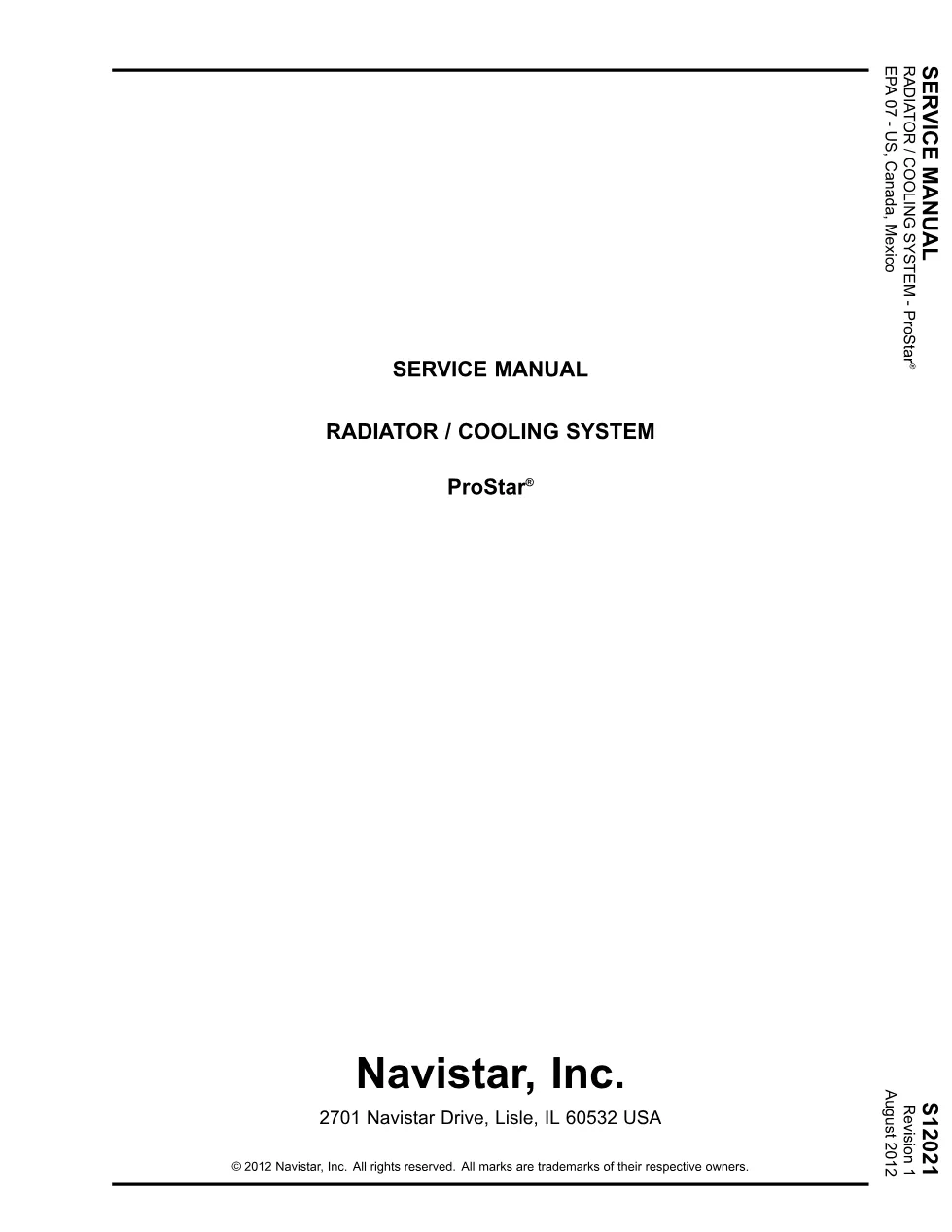 ProStar Cooling System Service Manual (S12021) – International - preview page 1 of 6