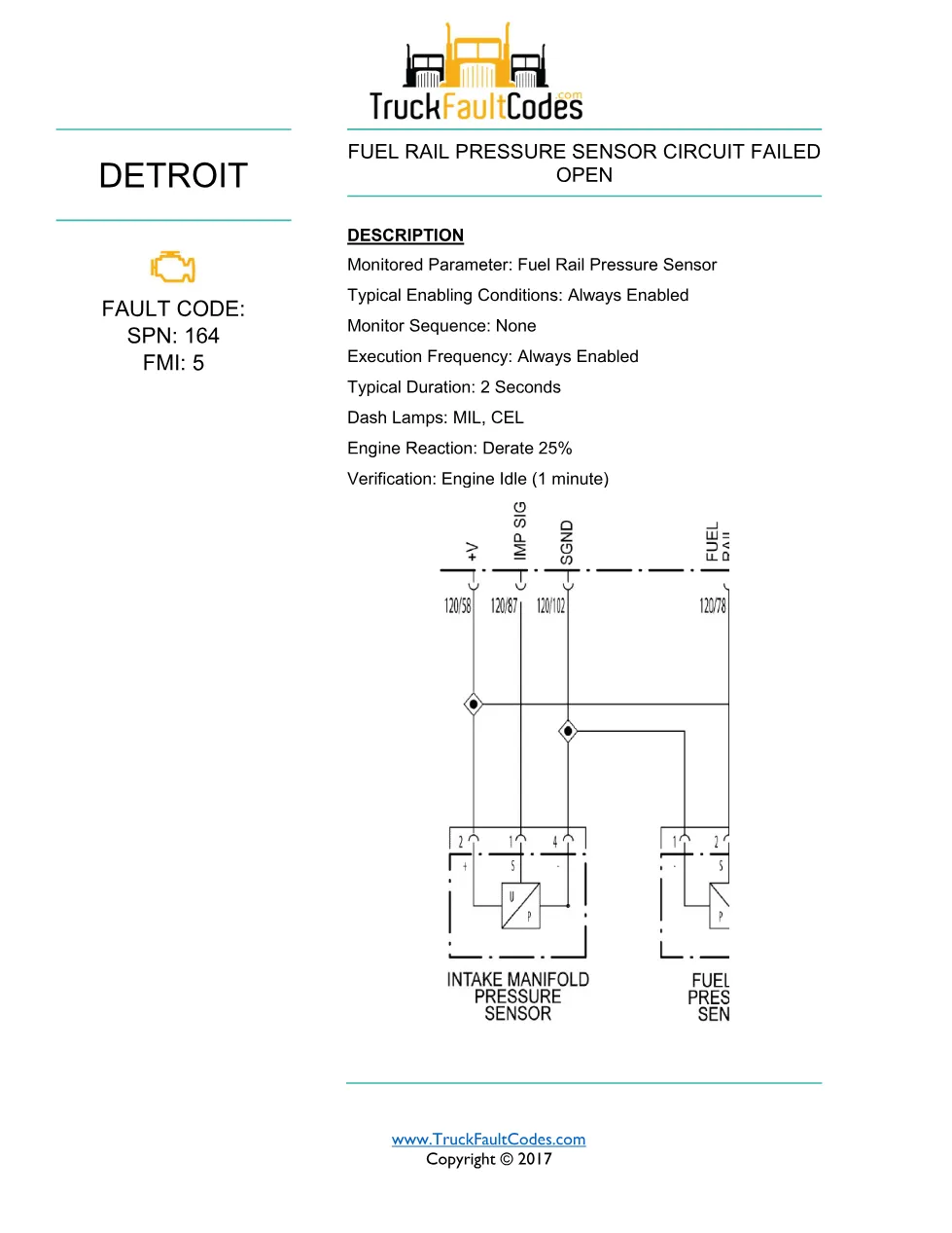 rail pressure sensor open — Fuel Rail Pressure Sensor Circuit - preview page 1 of 3