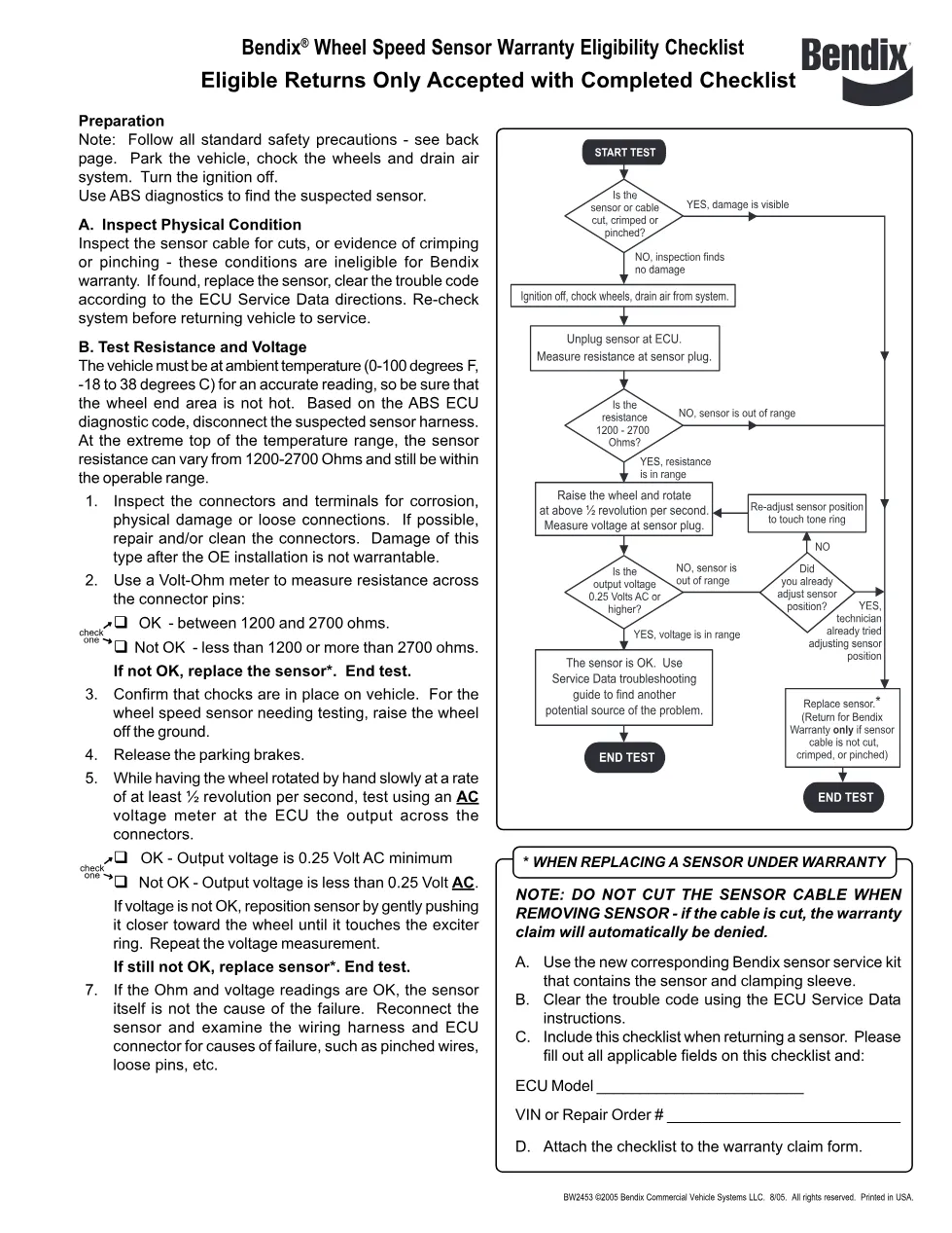 SENSOR Warranty Bulletin undefined document – Bendix – Official - preview page 1 of 2