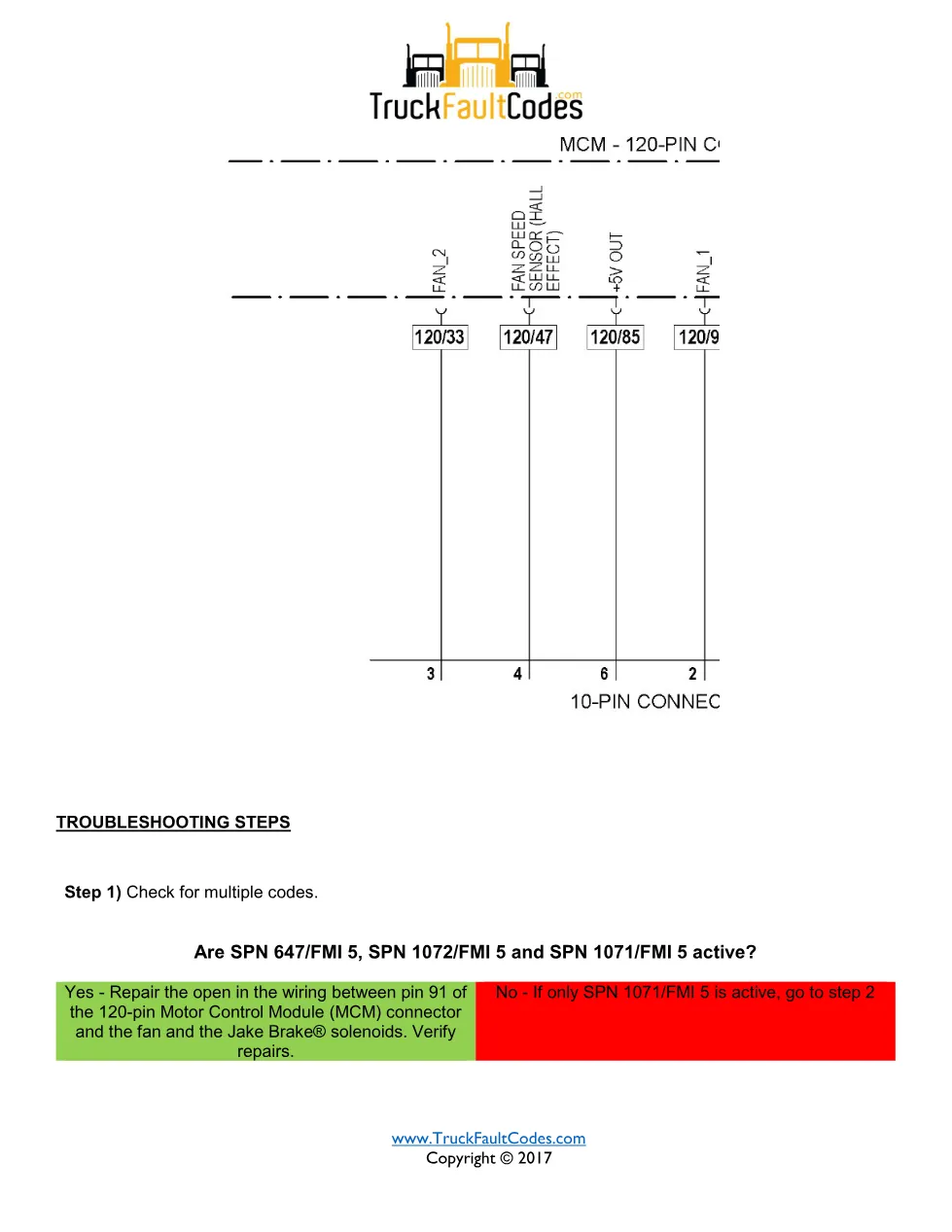 SPN 1071 FMI 5 — Detroit DD Series Fault Code Troubleshooting - preview page 2 of 4