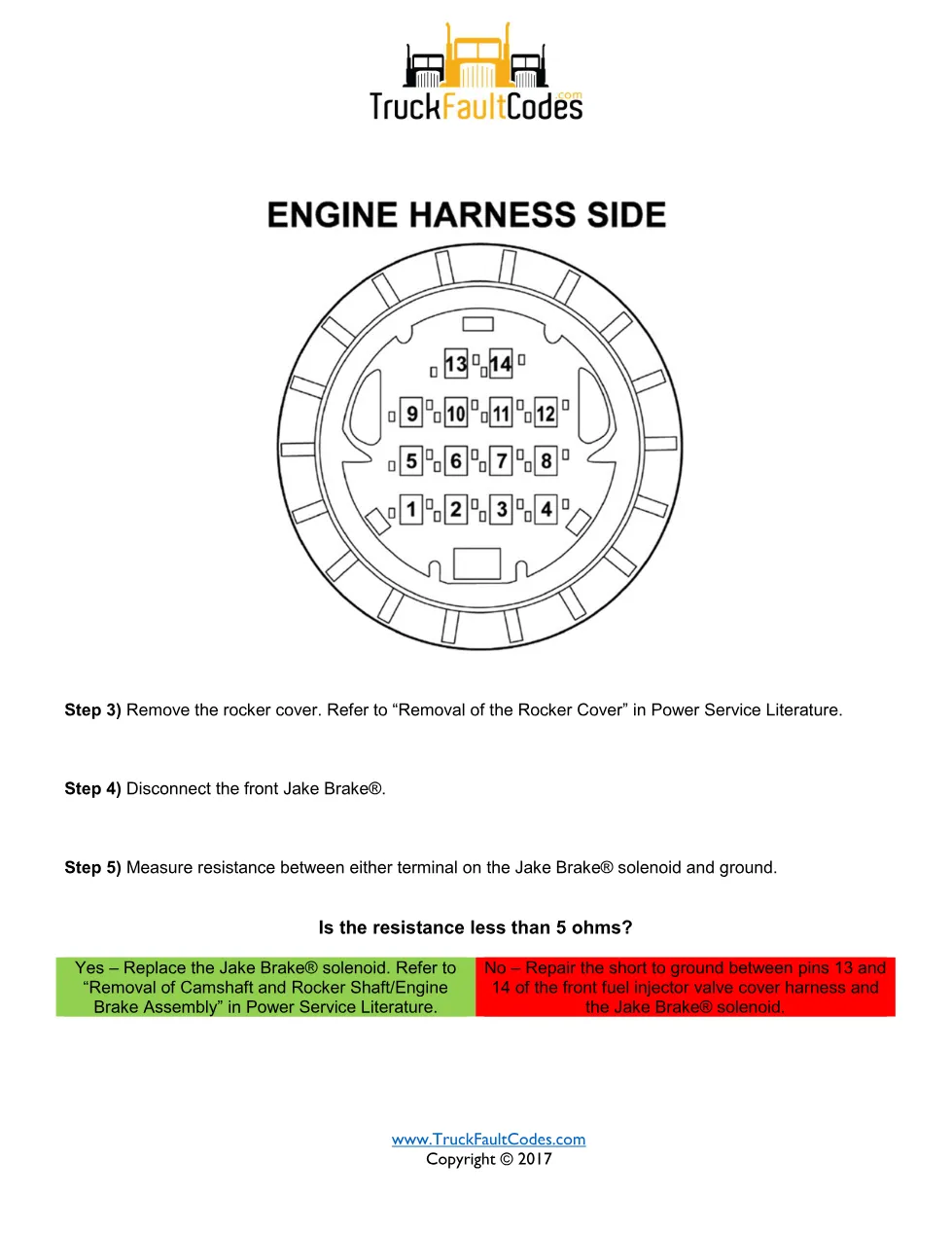 SPN 1072 FMI 4 — Detroit DD Series Fault Code Troubleshooting - page 2 is available after signing in