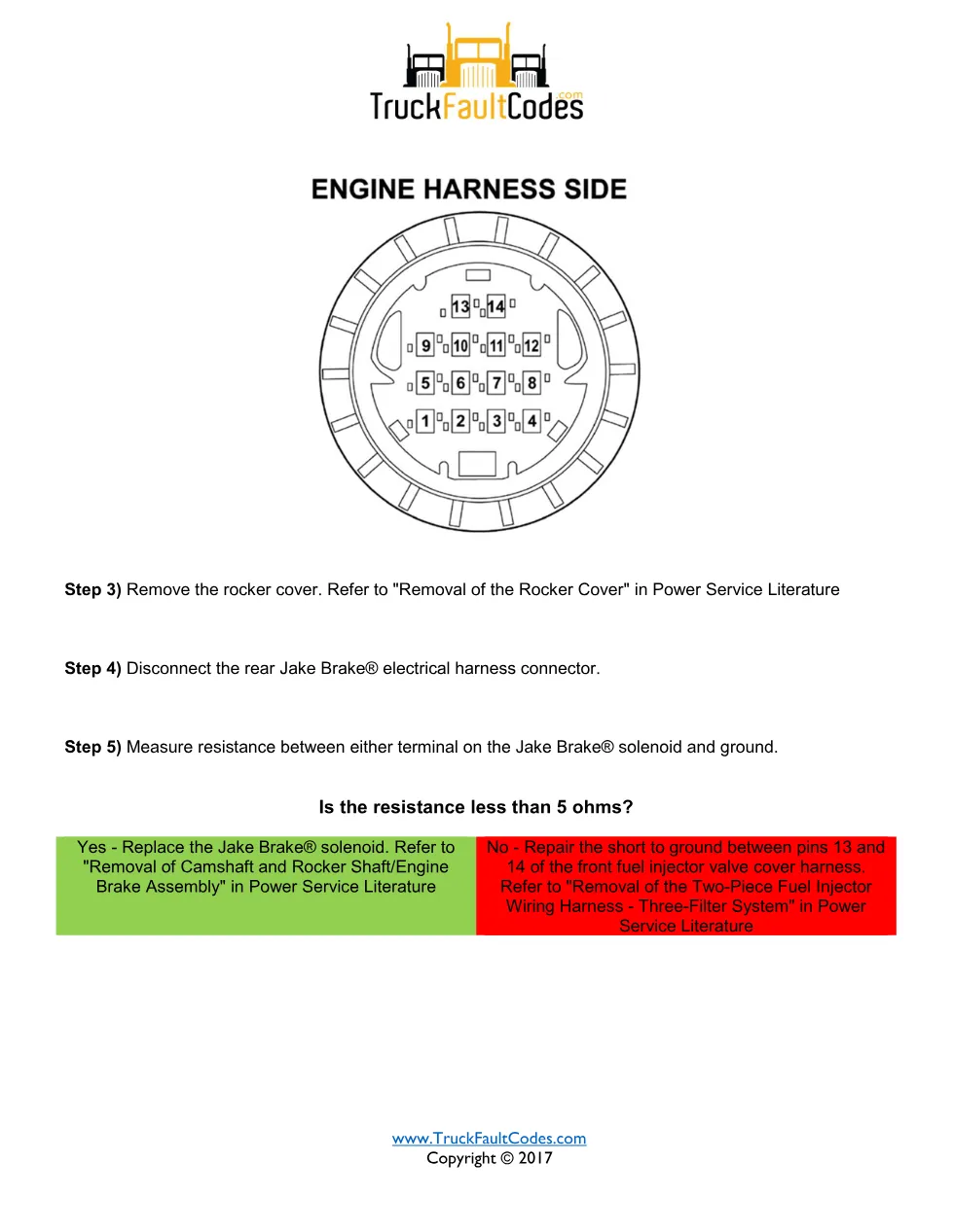 SPN 1073 FMI 4 — Detroit DD Series Fault Code Troubleshooting - page 2 is available after signing in