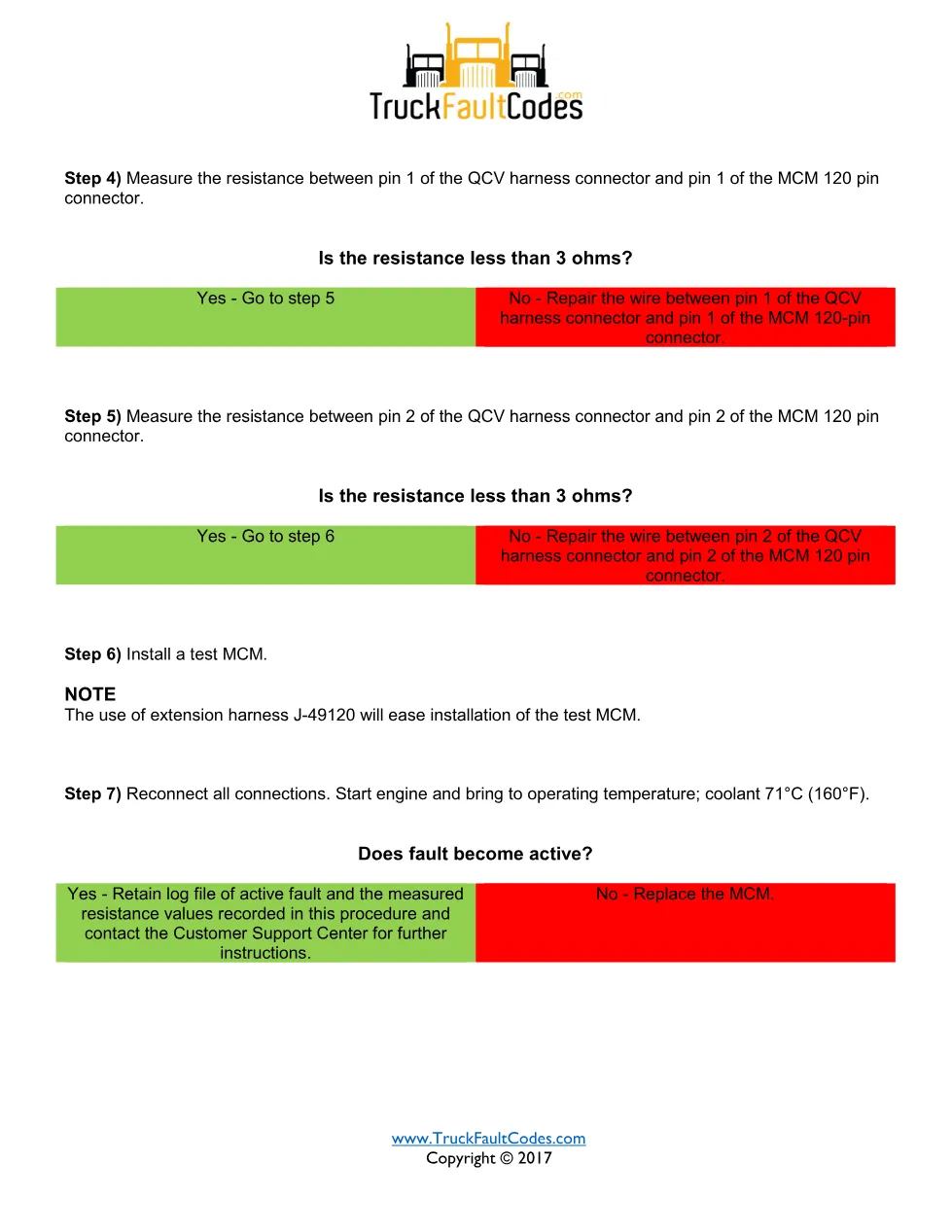 SPN 1077 FMI 6 — Detroit DD Series Fault Code Troubleshooting - preview page 2 of 3