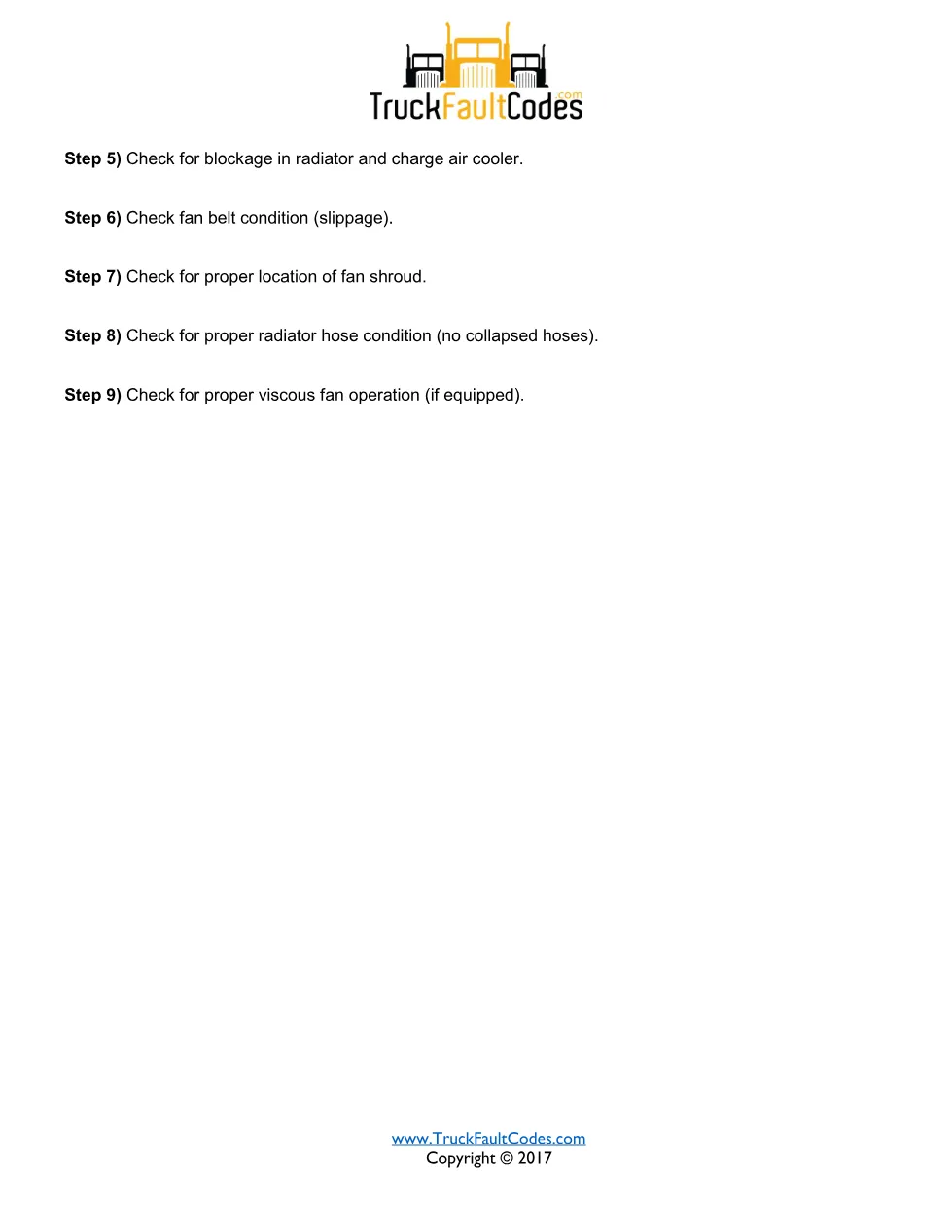 SPN 110 FMI 16 — Detroit coolant temperature high alarm fault - page 2 is available after signing in