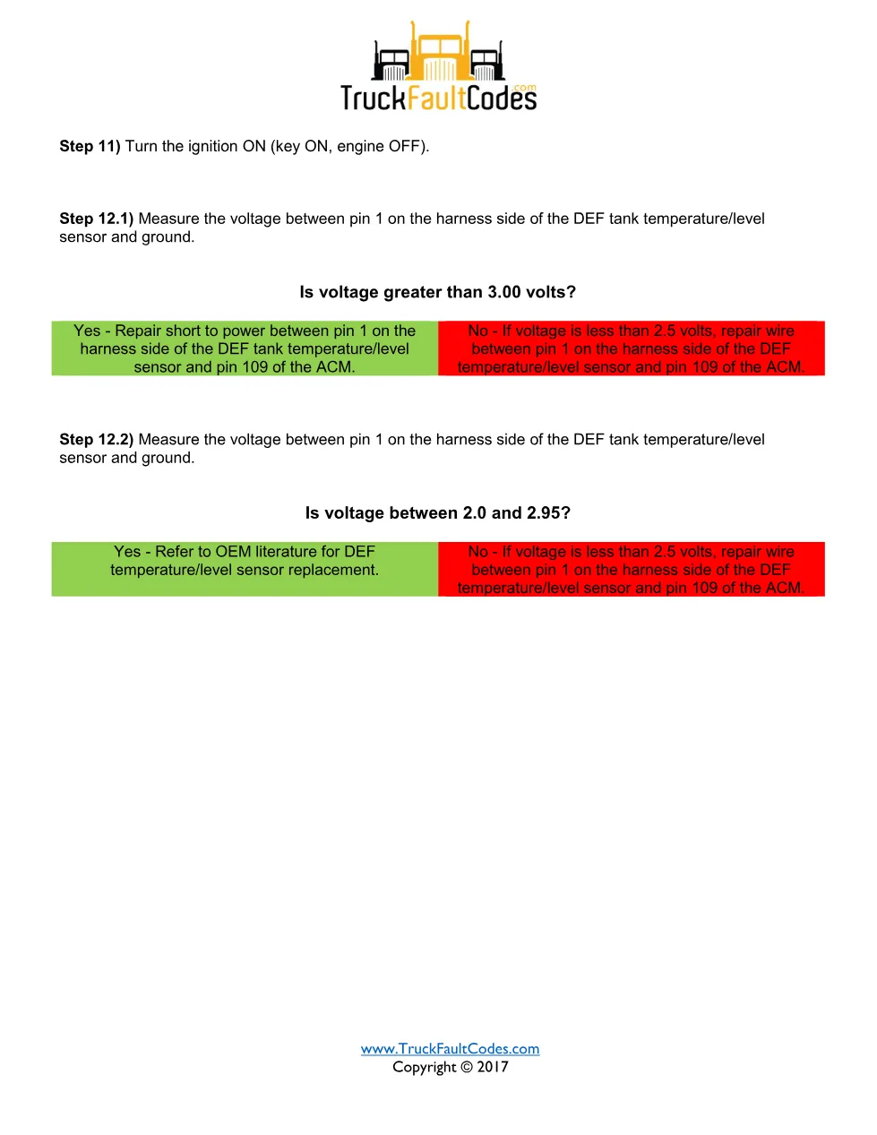 SPN 1761 FMI 3 — DEF Tank Level Sensor Circuit Failed High – PDF - page 3 is available after signing in