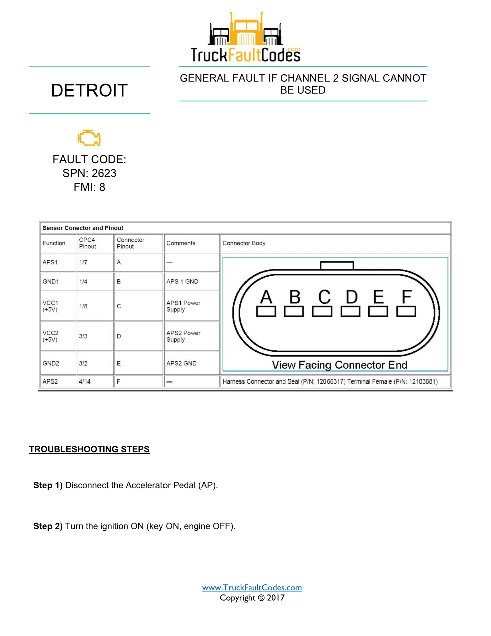SPN 2623 FMI 8 – Detroit DD-Series General Fault if Channel 2 - preview page 1 of 3