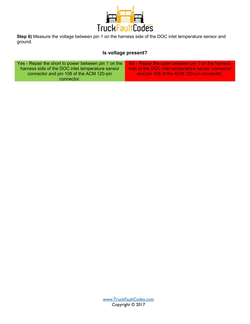 SPN 3242 FMI 3 — DOC Inlet Temperature Sensor Failed High – Guide - page 3 is available after signing in