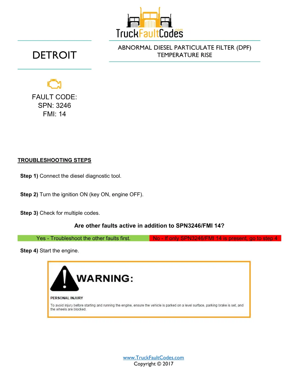 SPN 3246 FMI 14 — Detroit DD Series DPF outlet temperature - preview page 1 of 6