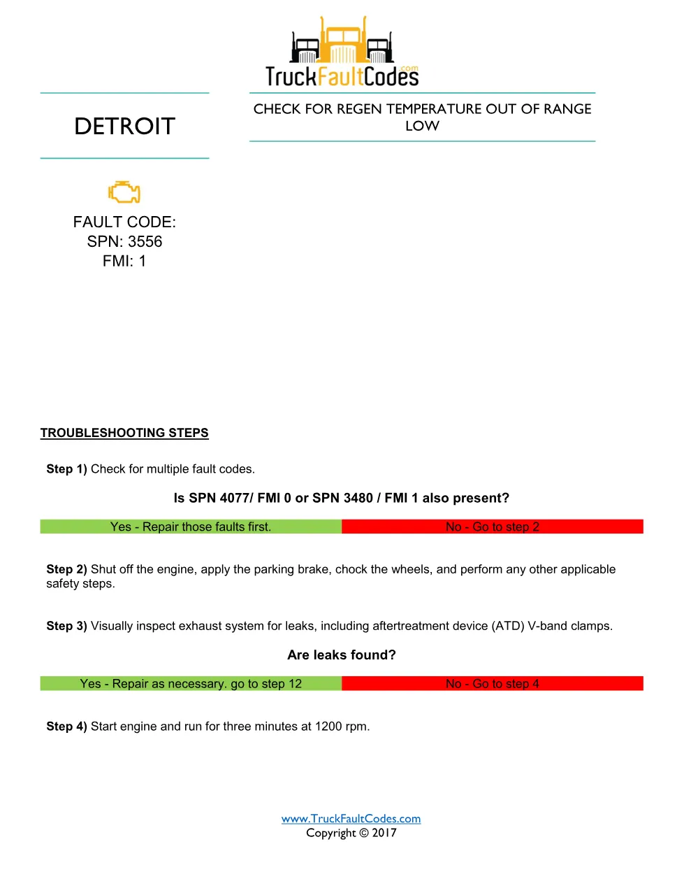 SPN 3556 EPA07 regen — Detroit DD Series Check For Regen – Guide - preview page 1 of 5