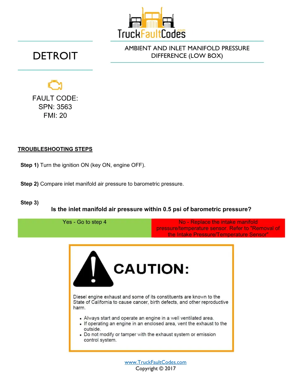 SPN 3563 FMI 20 — Detroit DD Series Intake Manifold Pressure - preview page 1 of 3