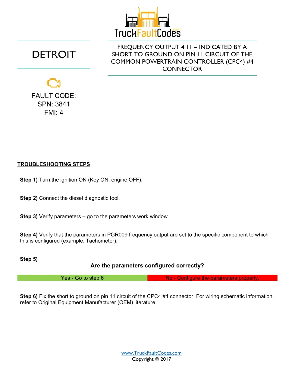SPN 3841 FMI 4 — Detroit DD Series Fault Code (CPC4 Frequency - page 1 is available after signing in