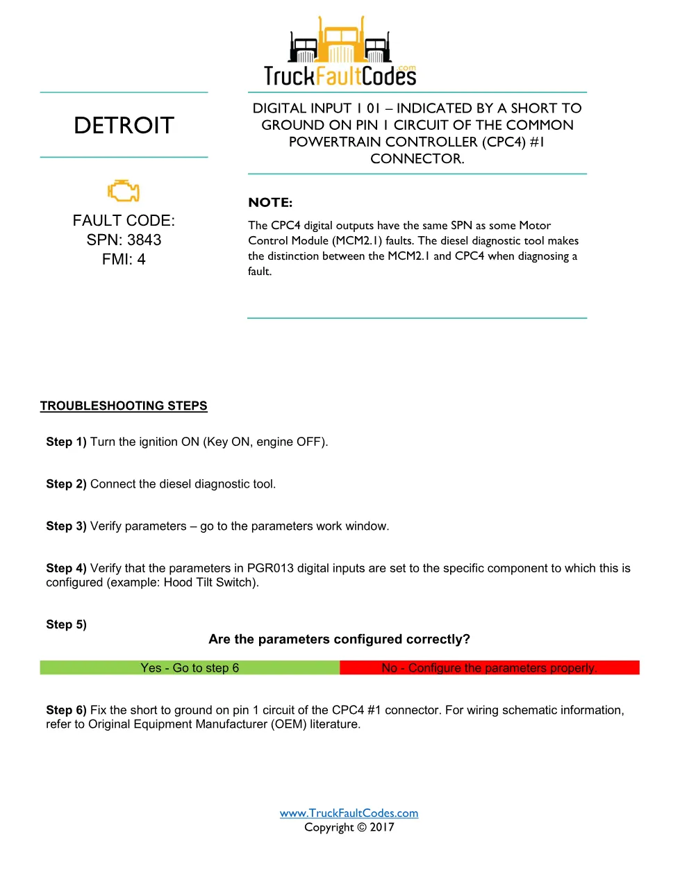 SPN 3843 FMI 4 — Detroit DD Series Fault Code (CPC4 Digital - page 1 is available after signing in
