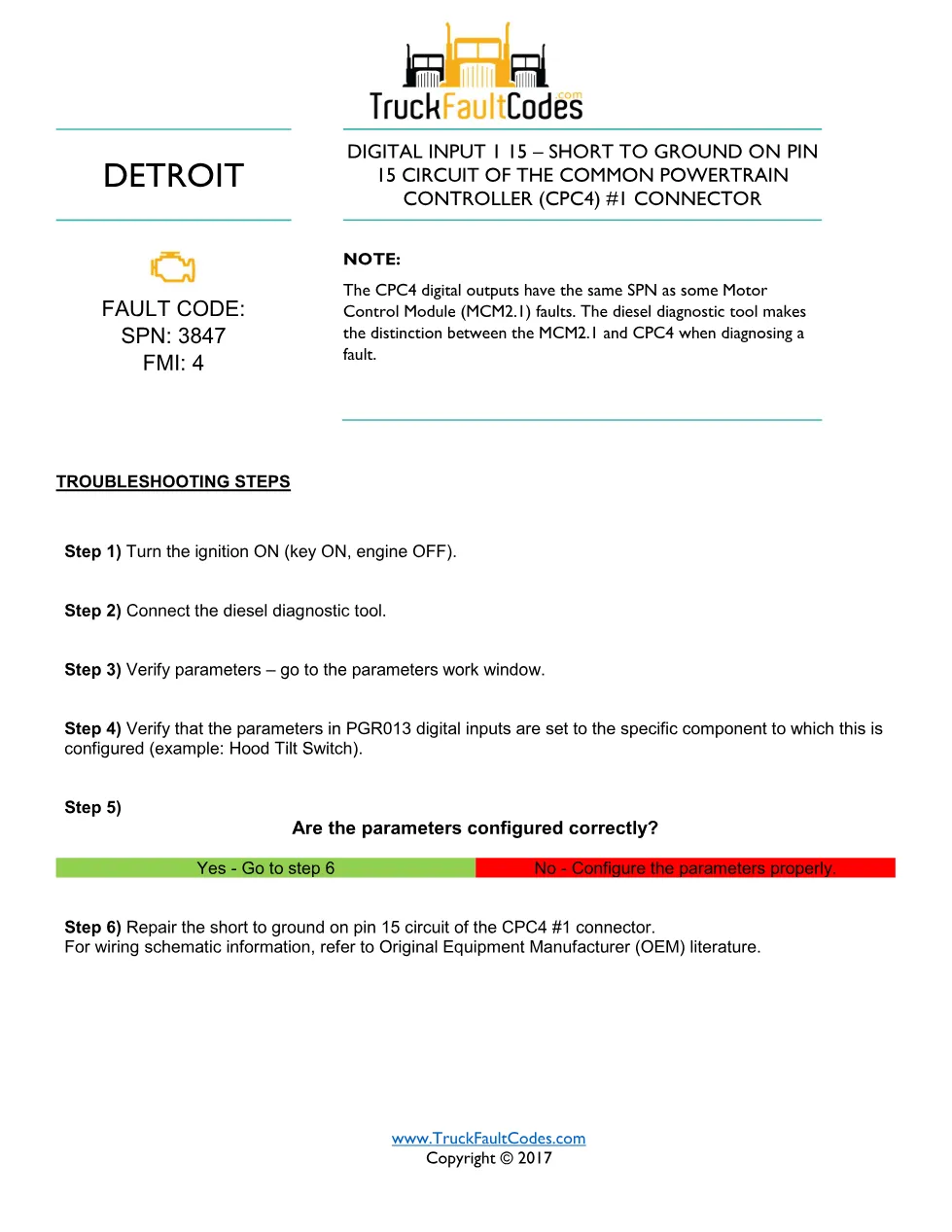 SPN 3847 FMI 4 — Detroit DD Series Fault Code (CPC4 Digital - page 1 is available after signing in