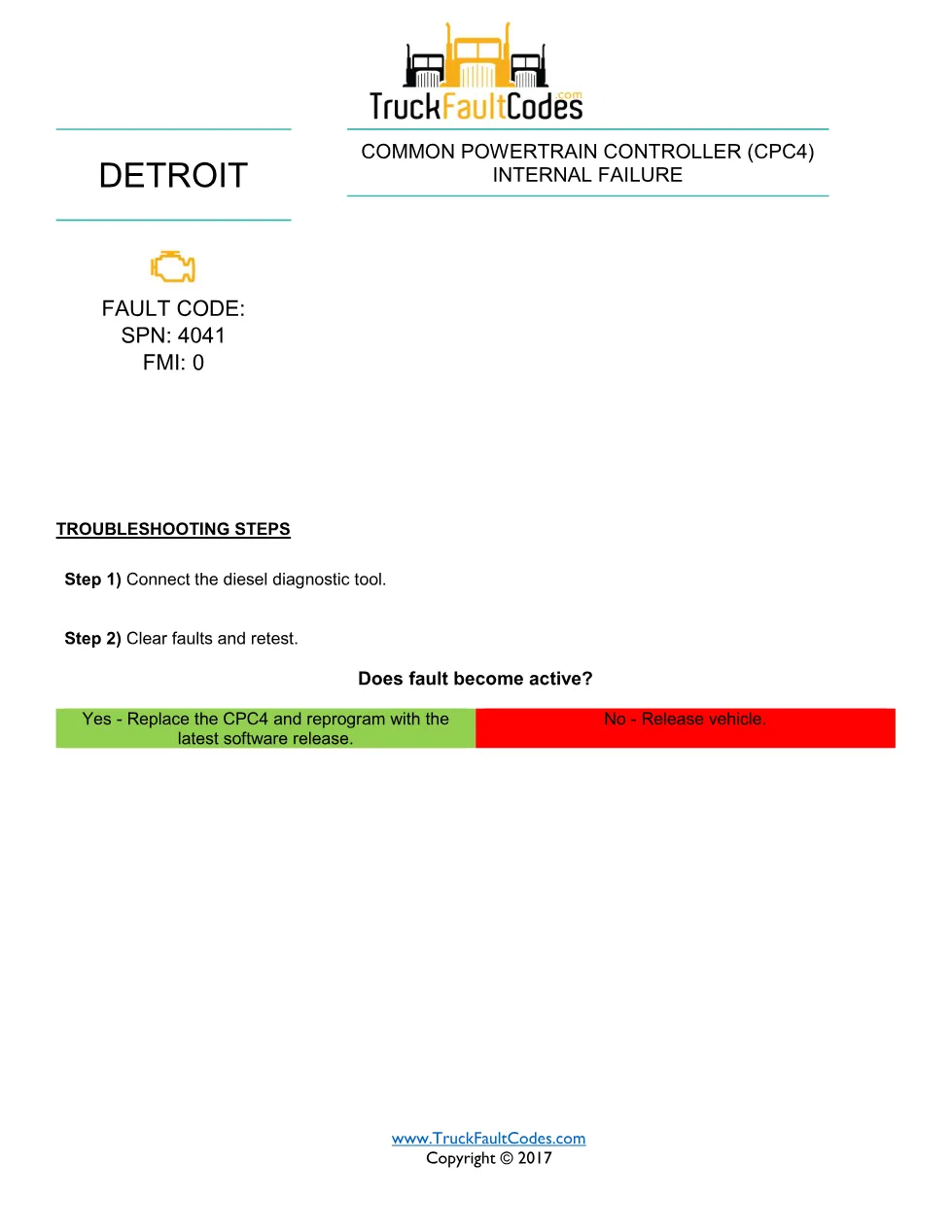 SPN 4041 FMI 0 — Detroit DD Series Common Powertrain Controller - page 1 is available after signing in