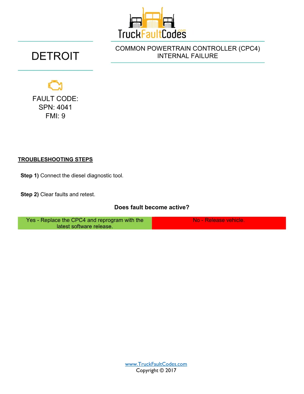 SPN 4041 FMI 9 — Detroit DD Series Common Powertrain Controller - page 1 is available after signing in