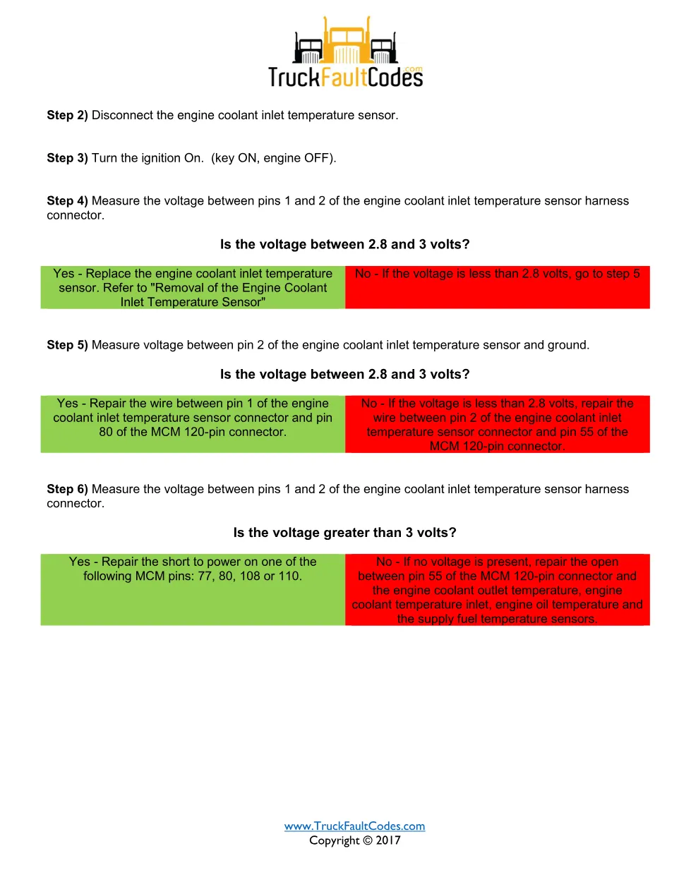SPN 4076 FMI 3 — Detroit DD Series Engine Coolant Inlet – 2 pages - page 2 is available after signing in