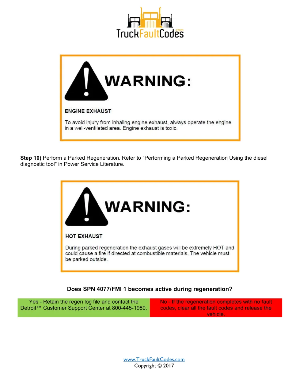 SPN 4077 FMI 1 — Detroit DD Series Abnormal Hydrocarbon Doser - page 3 is available after signing in