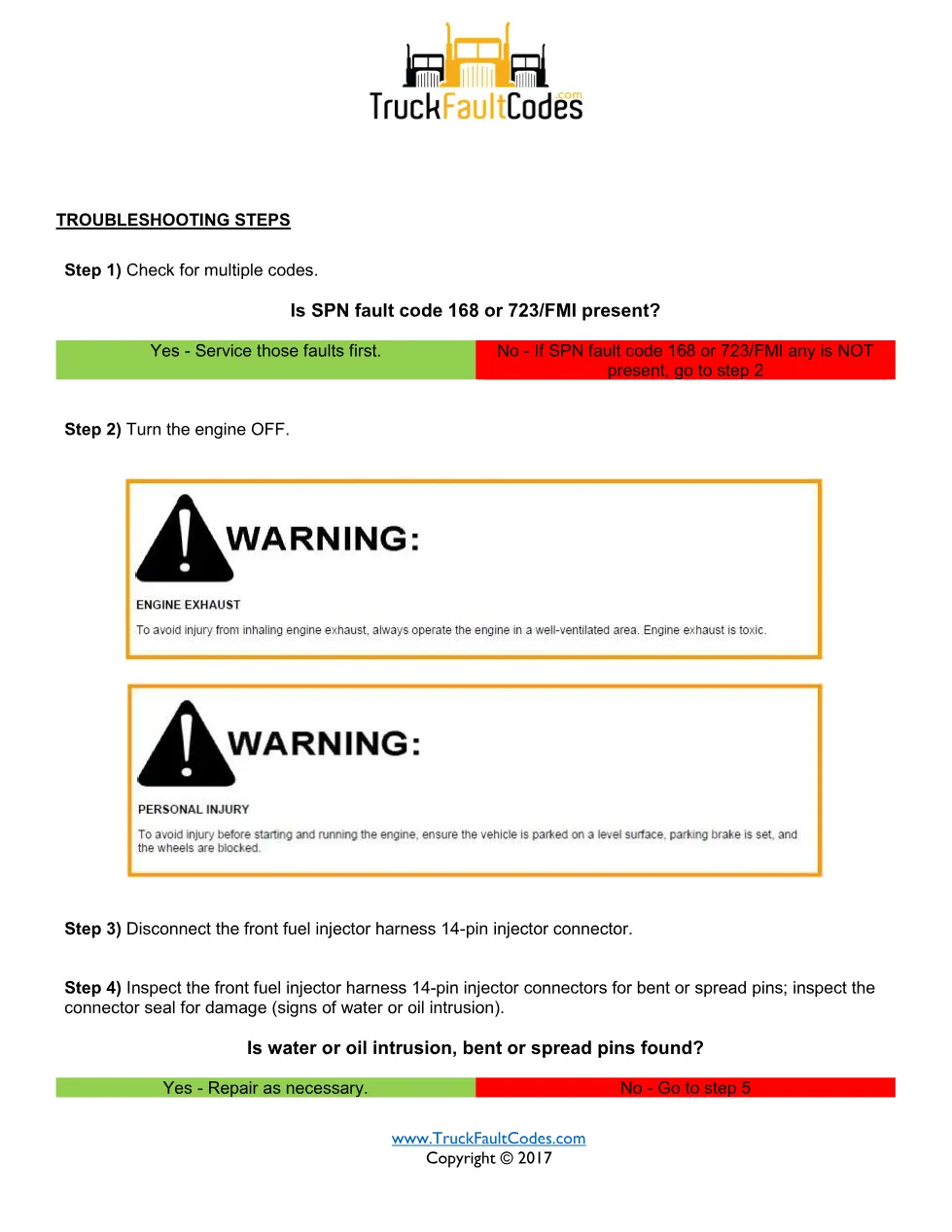 SPN 520306 FMI 4 fault code — Detroit DD Series injector #2 valve - preview page 2 of 6