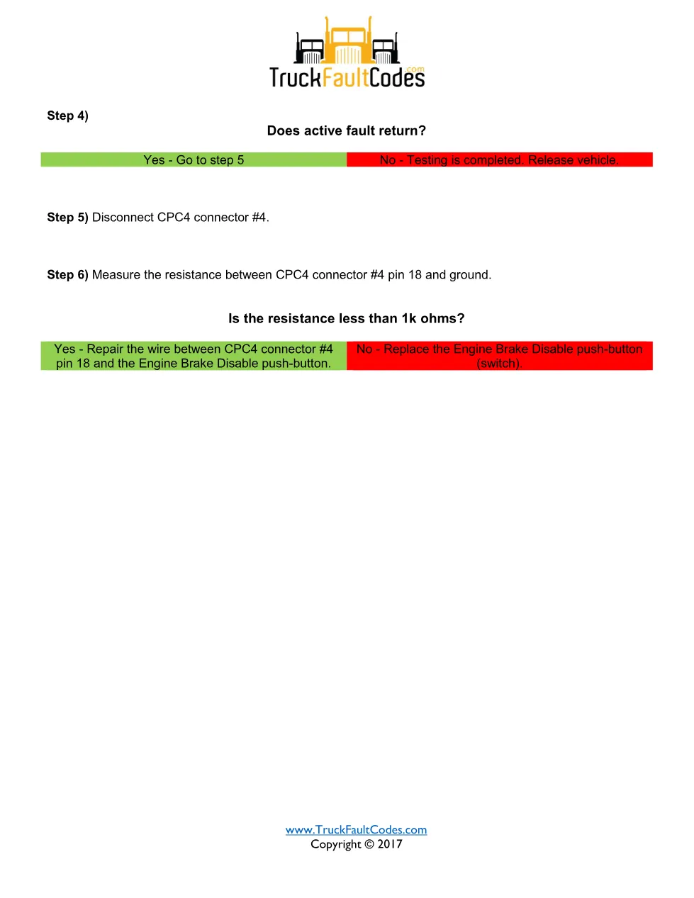 SPN 571 FMI 4 — Detroit DD Series Fault Code (engine brake - page 2 is available after signing in
