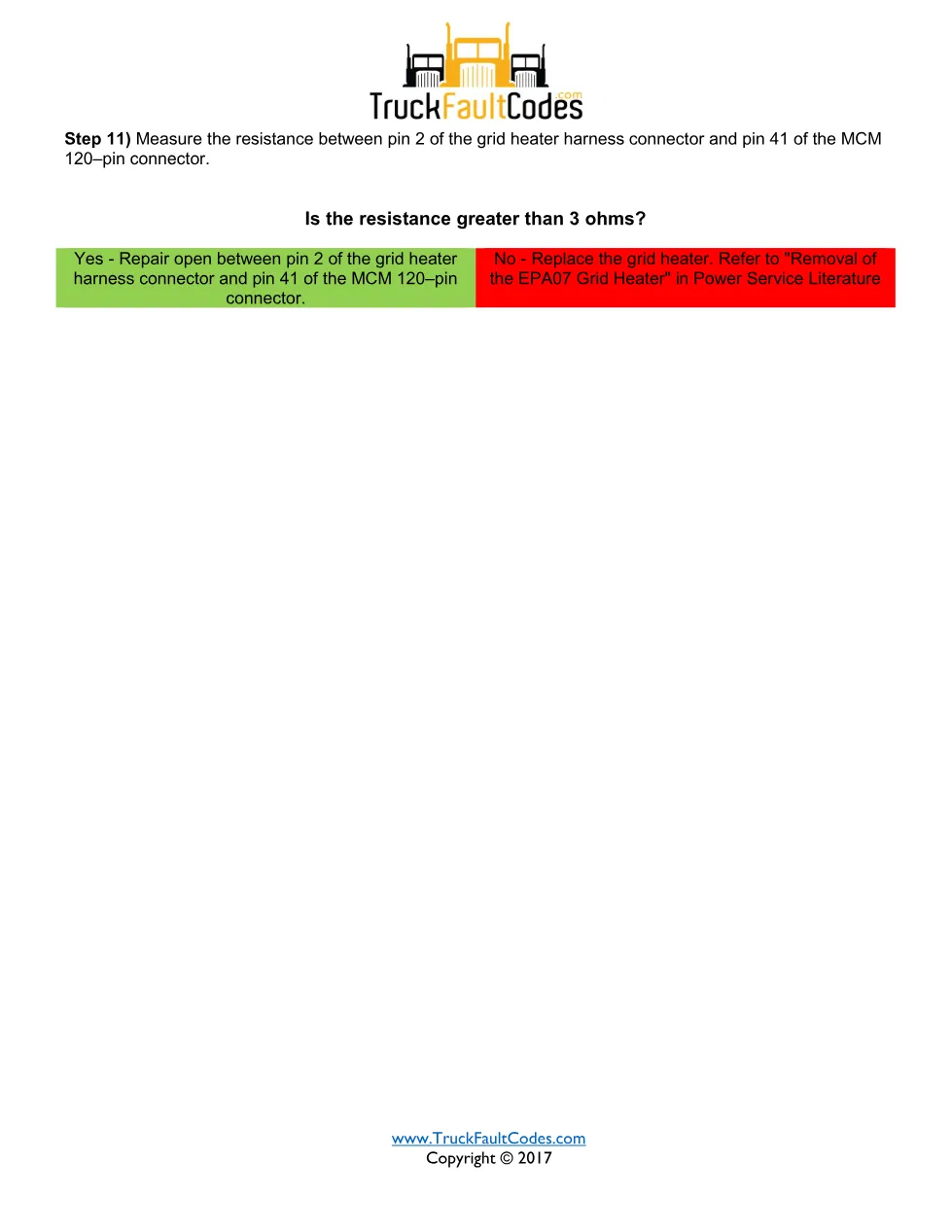 SPN 698 FMI 5 — Detroit DD Series Grid Heater Circuit Failed Open - page 3 is available after signing in