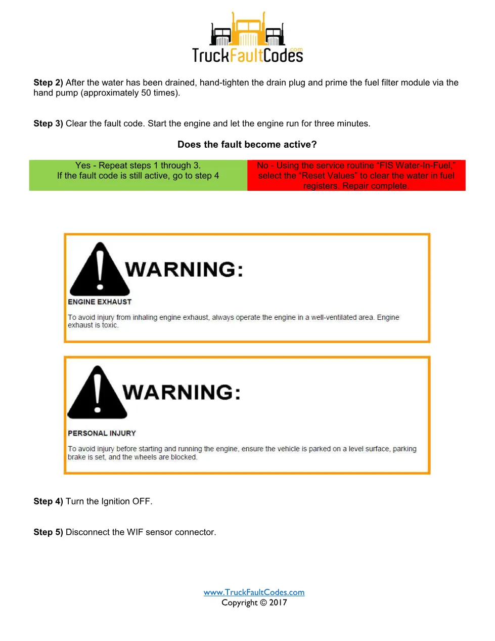 SPN 97 FMI 16 — Water-In-Fuel Warning Ignored — Detroit DD Series - preview page 2 of 4