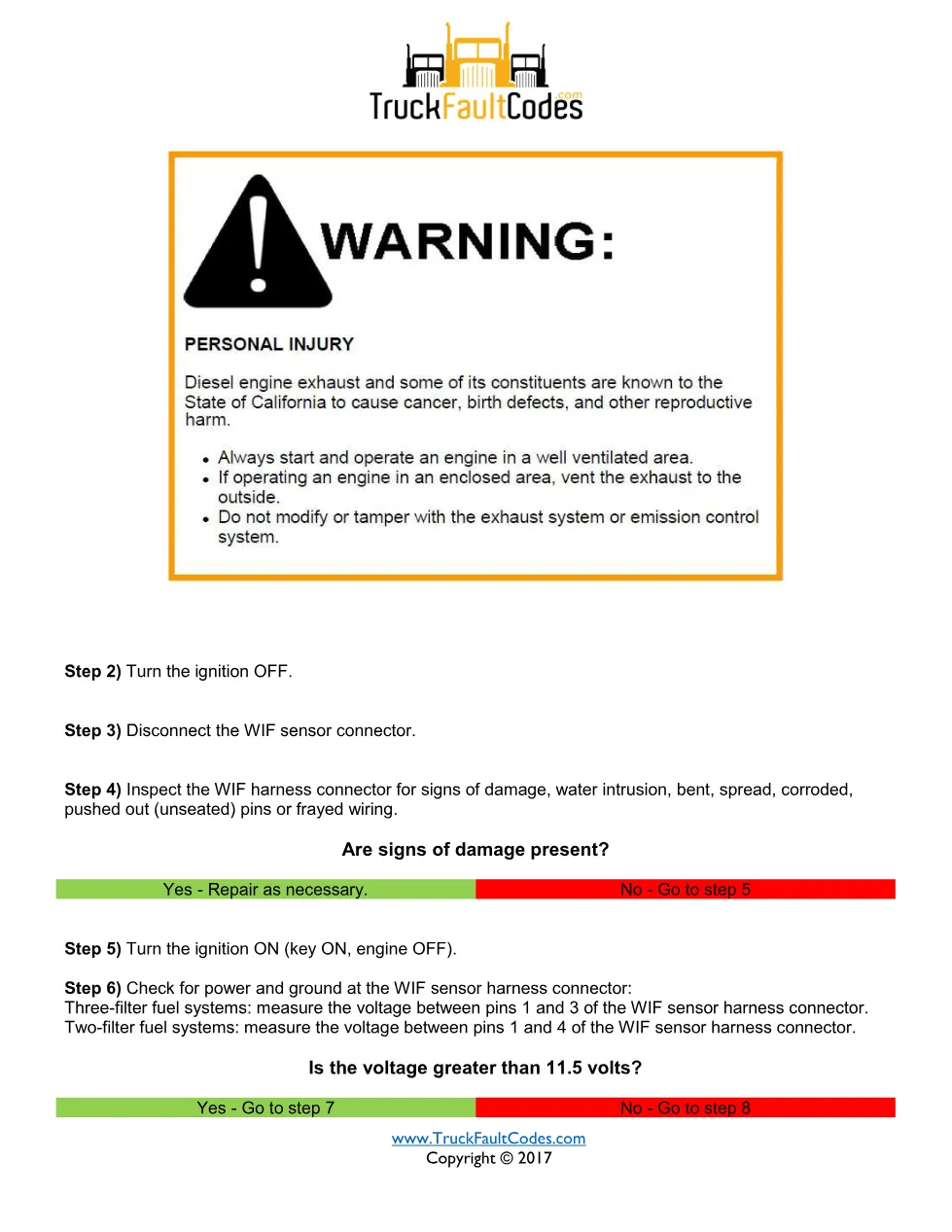 SPN 97 FMI 31 — Water-In-Fuel Sensor Defect — Detroit DD Series - preview page 2 of 4