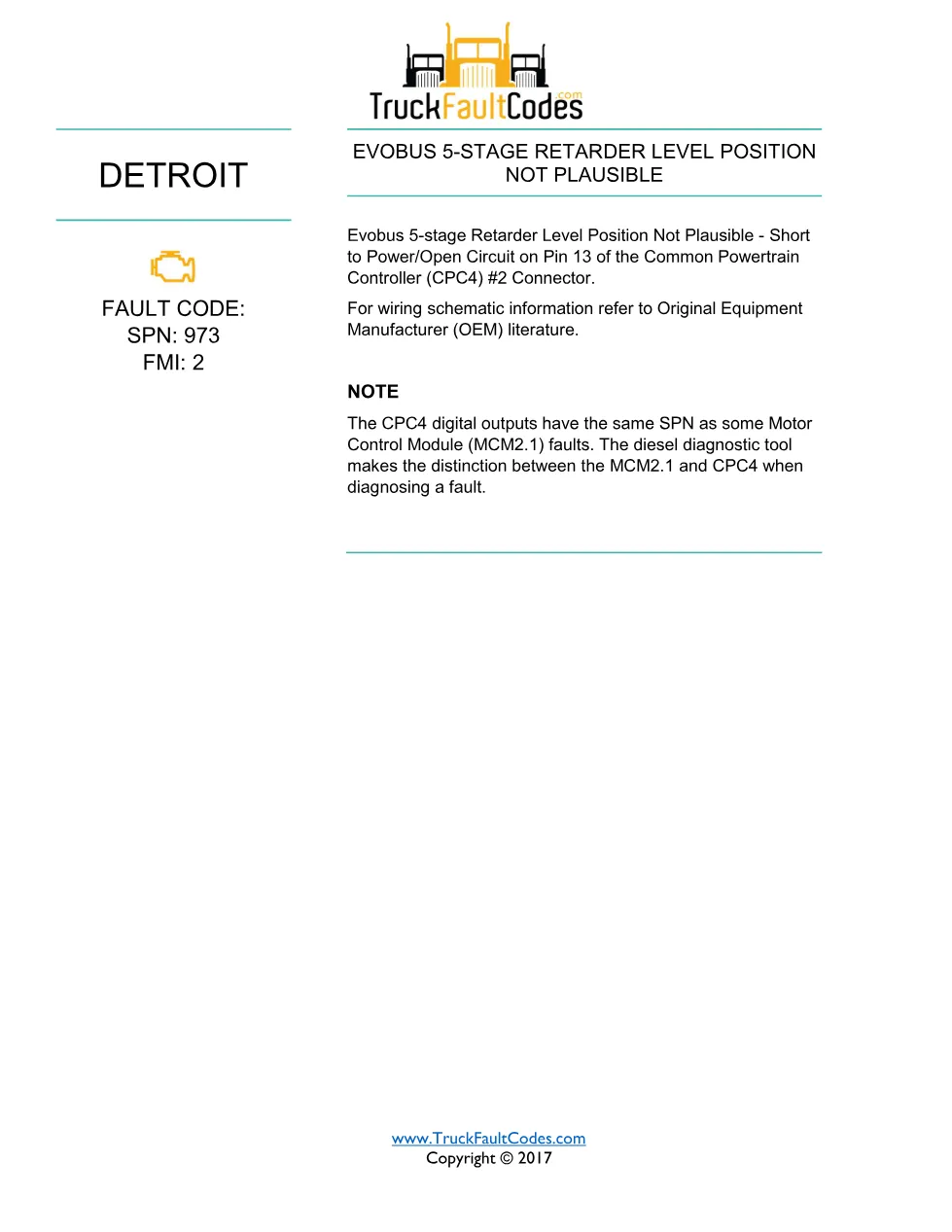 SPN 973 FMI 2 — Evobus 5-Stage Retarder Level Position Not - page 1 is available after signing in