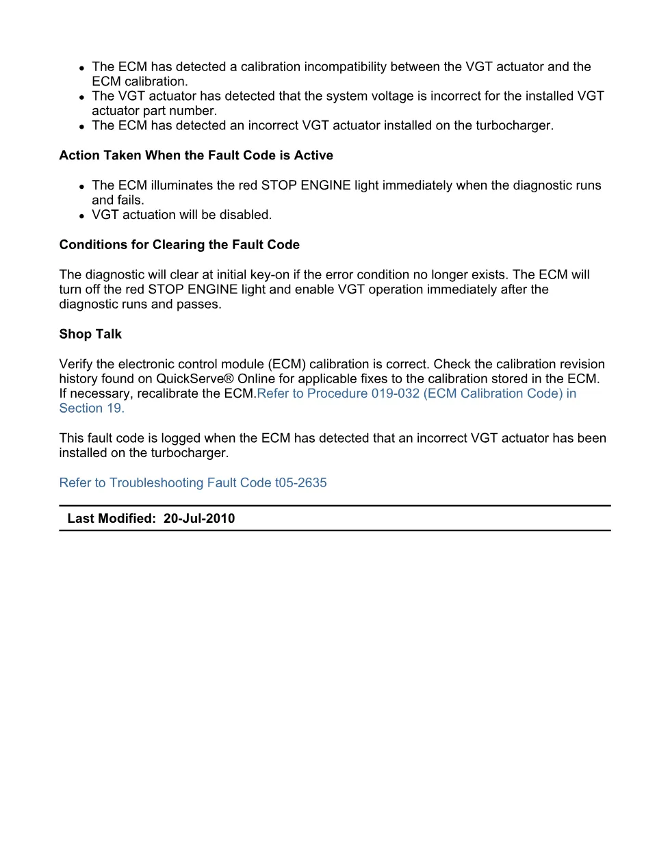 VGT actuator fault DTCs troubleshooting — Code 2635 — PDF, 5 - preview page 2 of 3