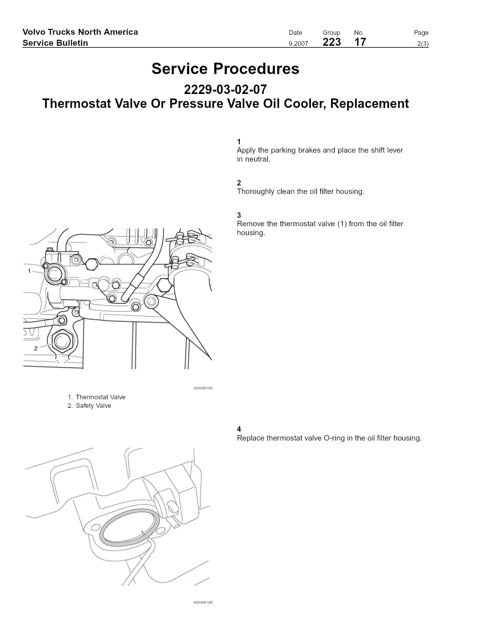 Volvo D13 thermostat valve — Service Bulletin 223-17 - preview page 2 of 3