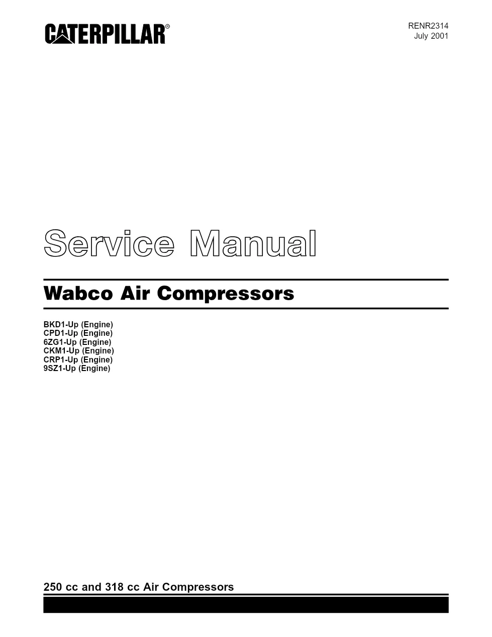 Wabco Air Compressors Service Manual — RENR2314 — PDF, 24 Pages - preview page 1 of 3
