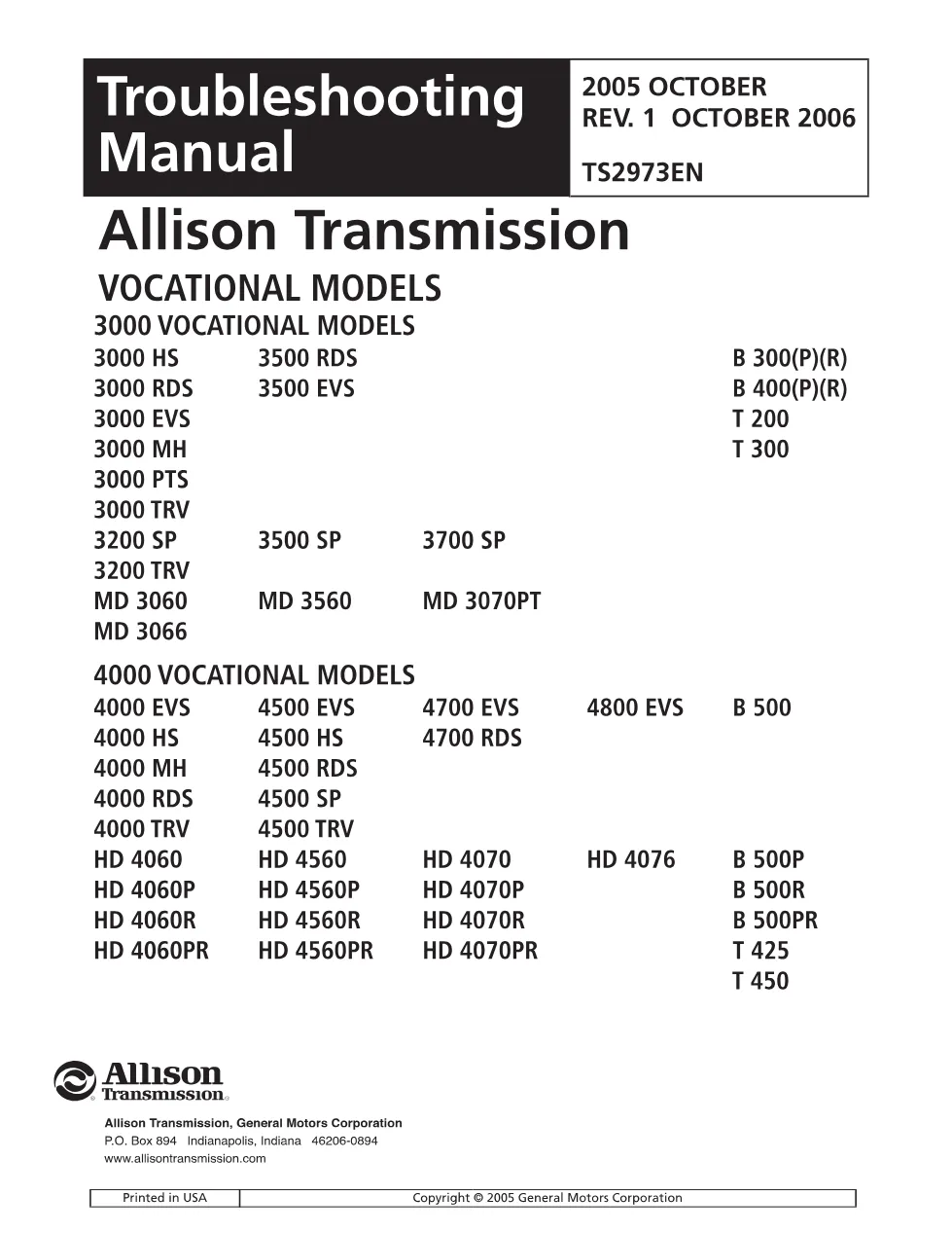 WTEC III Troubleshooting Manual — Allison Transmission — PDF, 443 - preview page 2 of 3